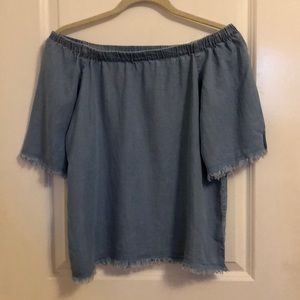 Mel rose and Market chambray off the shoulder top✨